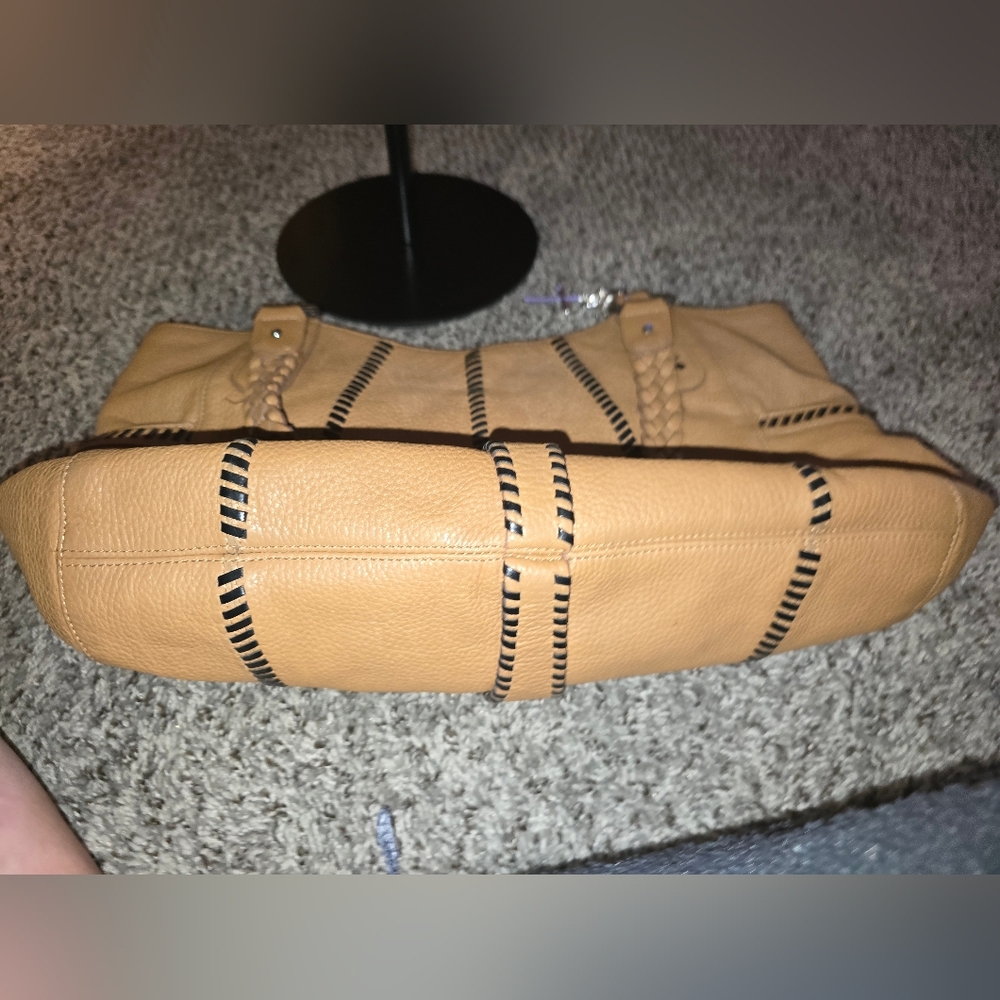 Brighton Tan Woven Handle Women's Large Shoulder Bag - Picture 12 of 12